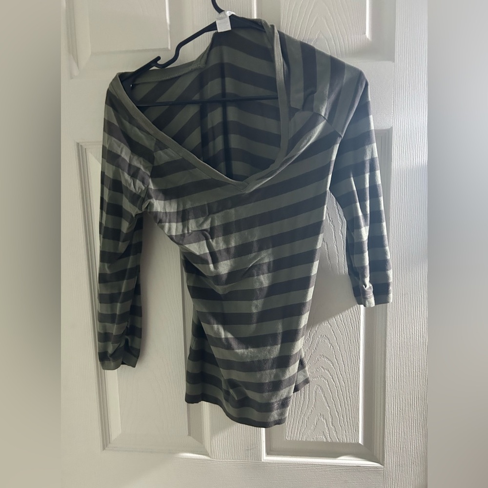 Y2K lined cotton shirt body fitting low cut